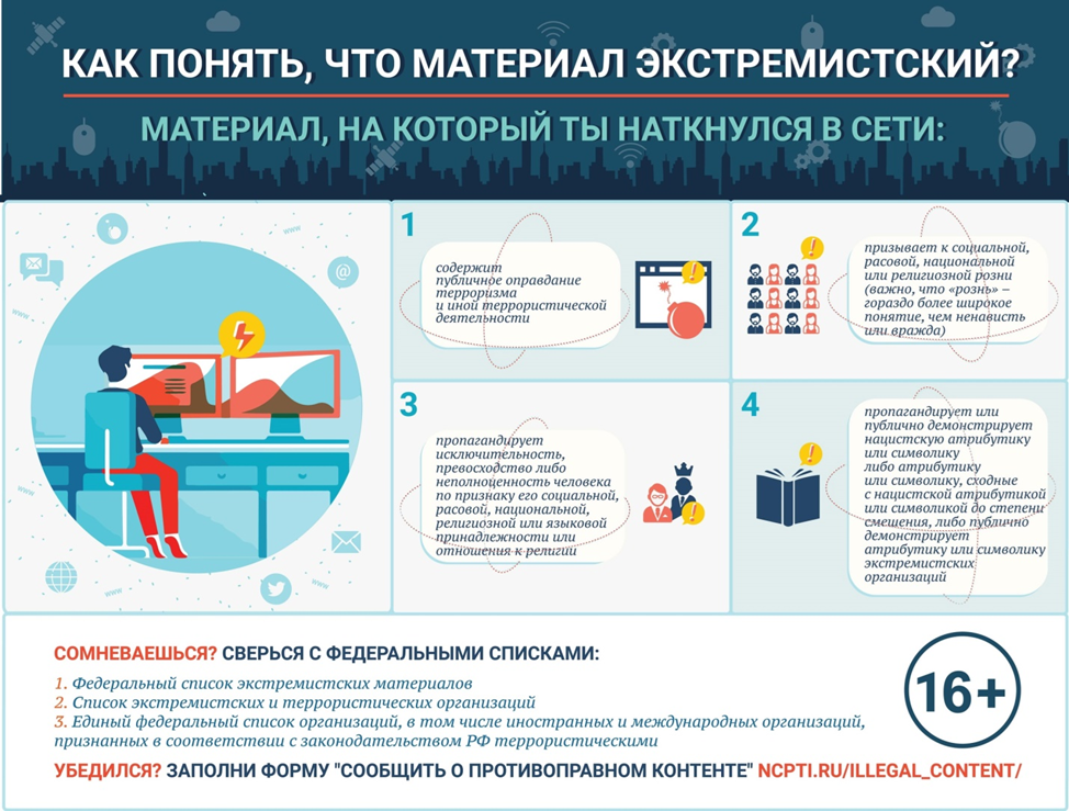 Памятка для населения по недопущению размещения в сети Интернет фото и видео материалов с последствиями террористических проявлений.